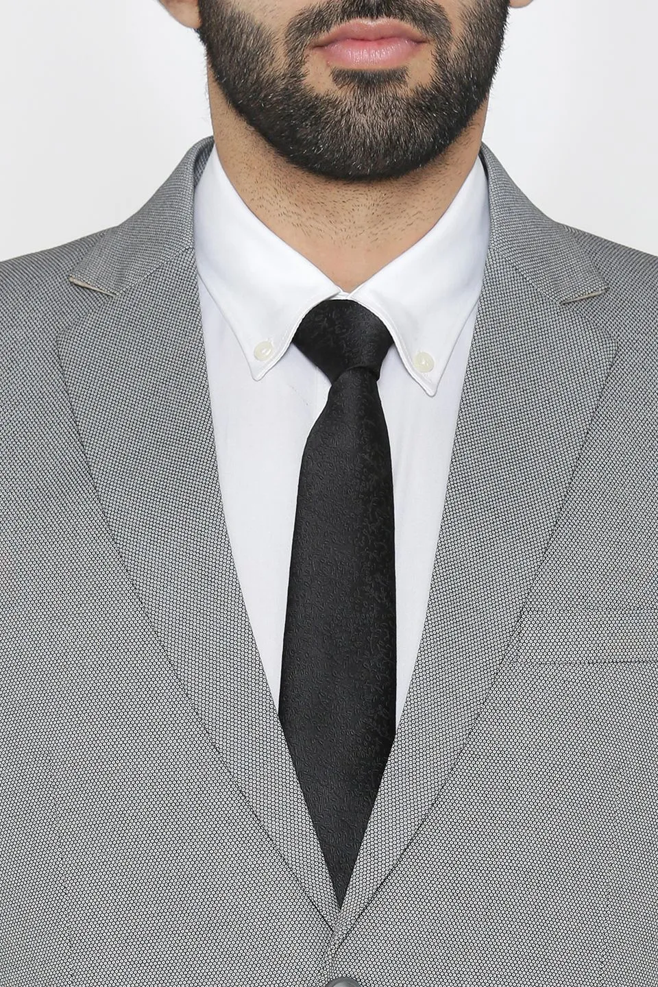 Poly Cotton Lycra Grey Suit