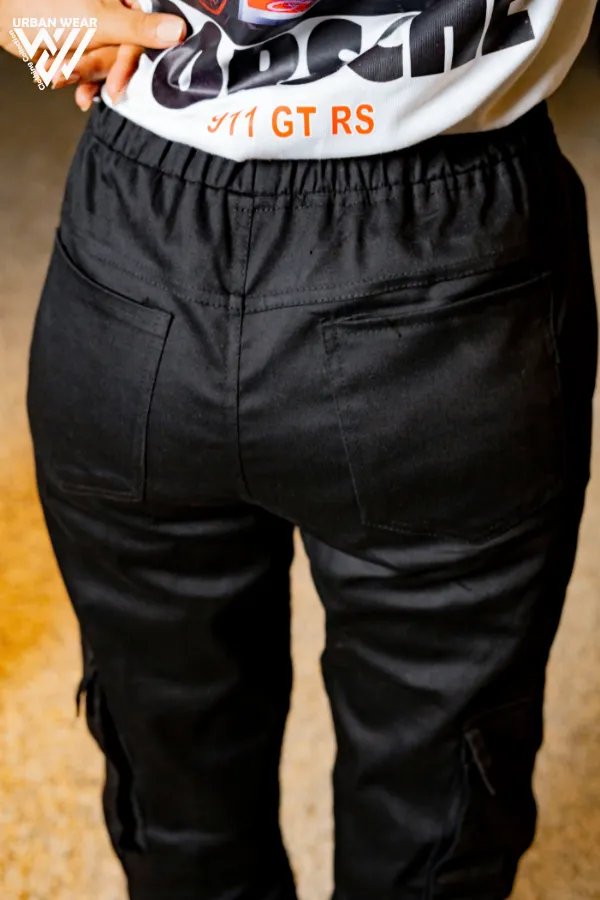 Premium Black 6-Pocket Cargo Pants | Modern Unisex Streetwear Essential