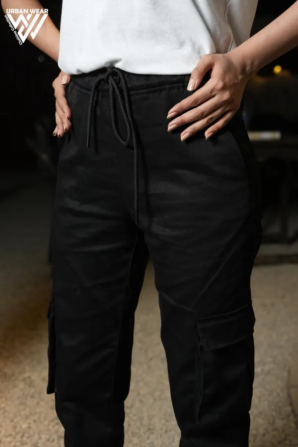 Premium Black 6-Pocket Cargo Pants | Modern Unisex Streetwear Essential