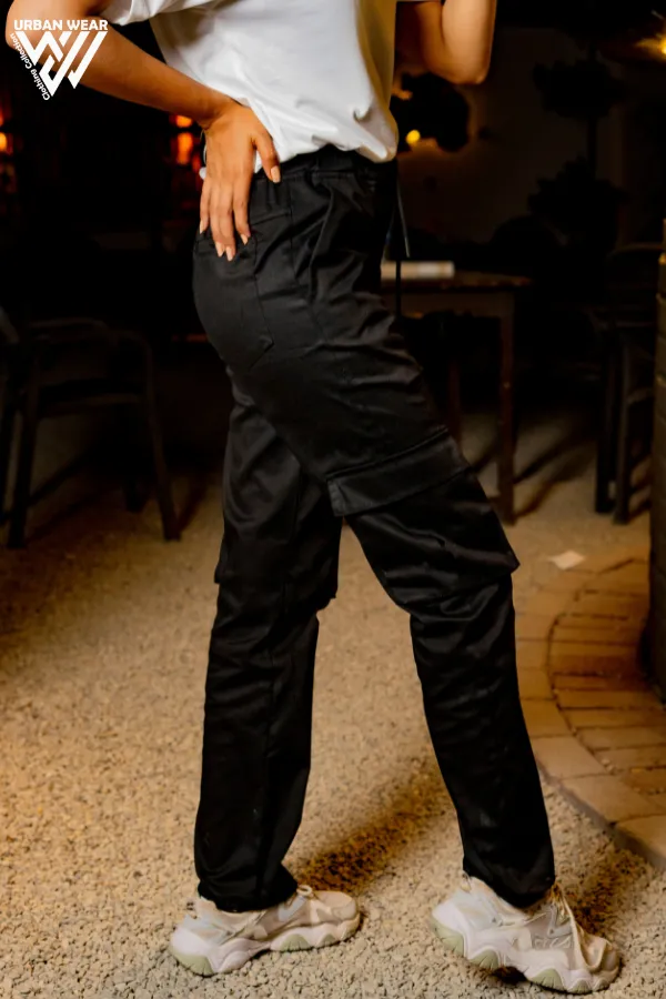 Premium Black 6-Pocket Cargo Pants | Modern Unisex Streetwear Essential