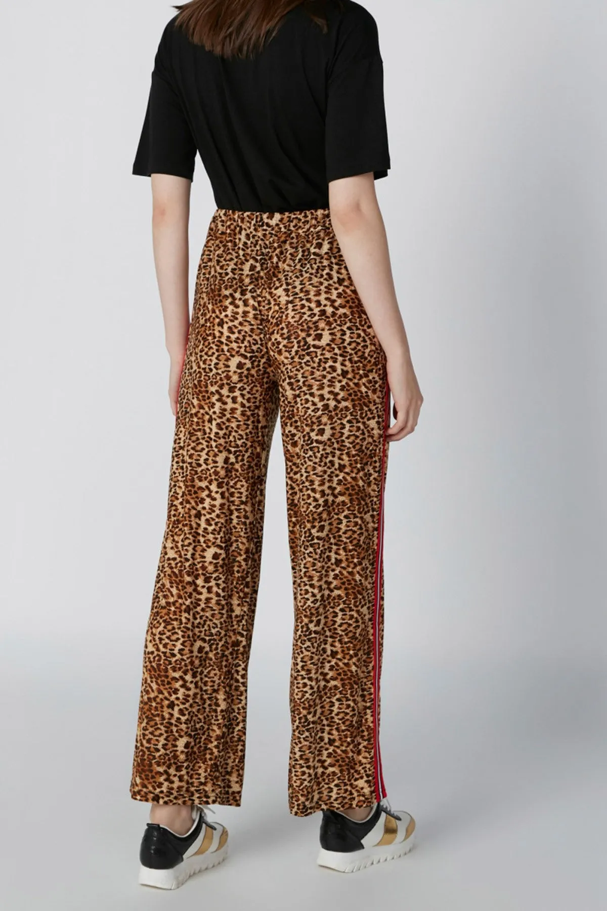 Printed Palazzo Pants with Elasticised Waistband and Tape Detail