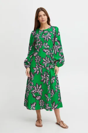 Pulz Green Printed Dress - LI Dress