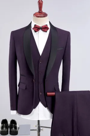 Purple 3-Pieces Men Suits