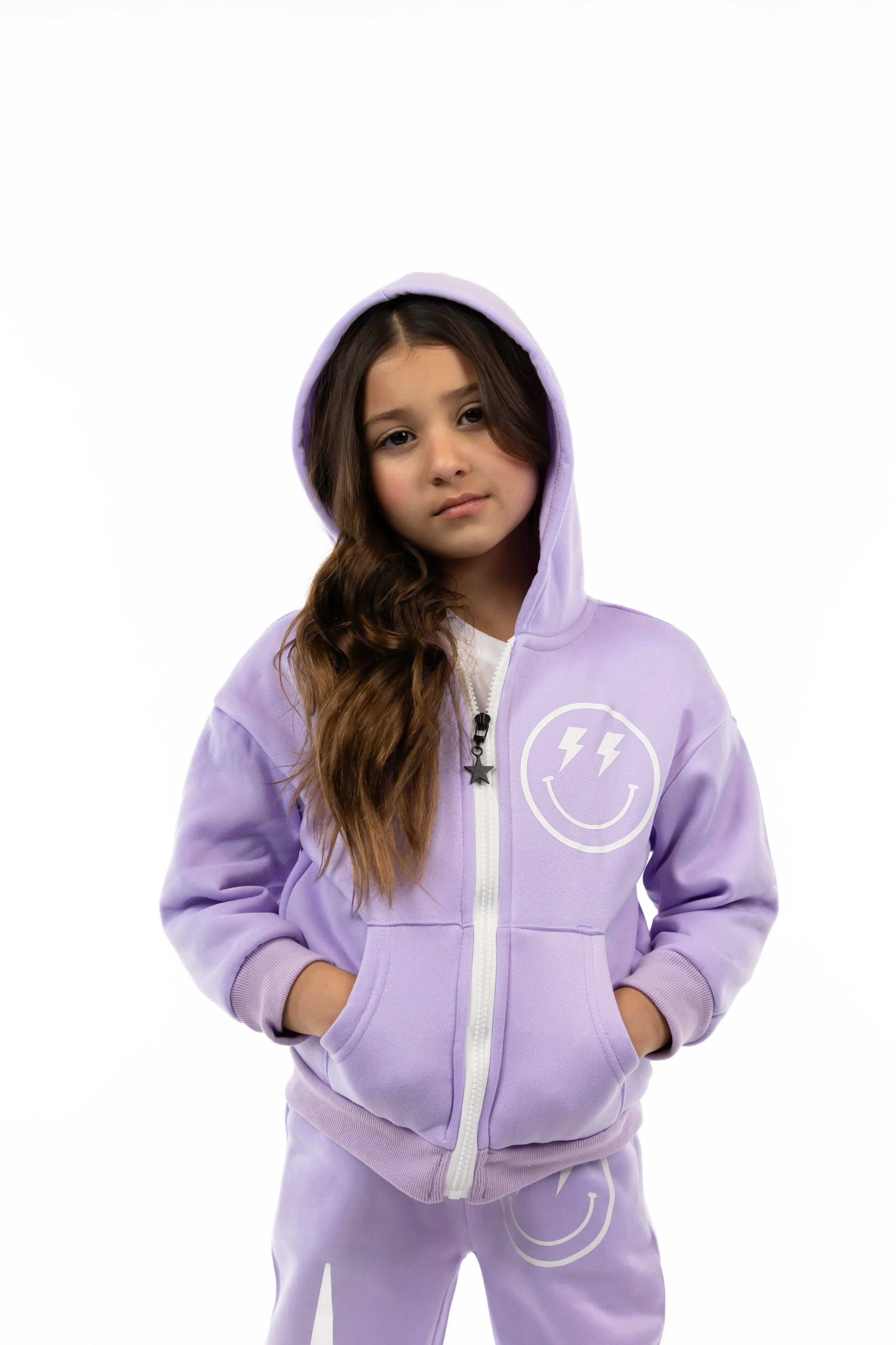 PURPLE LIGHTNING SMILEY ZIPUP SET
