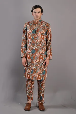 Quill - Maroon & Multi Printed Kurta with Pant Set