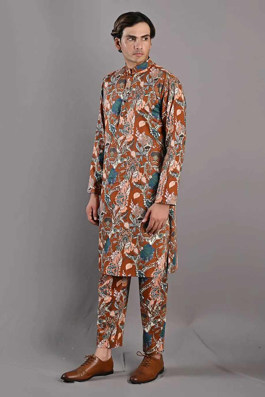 Quill - Maroon & Multi Printed Kurta with Pant Set
