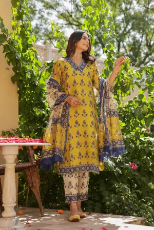 "Jalsa" Bagru Hand Block Printed Chanderi Suit Set(3pc)