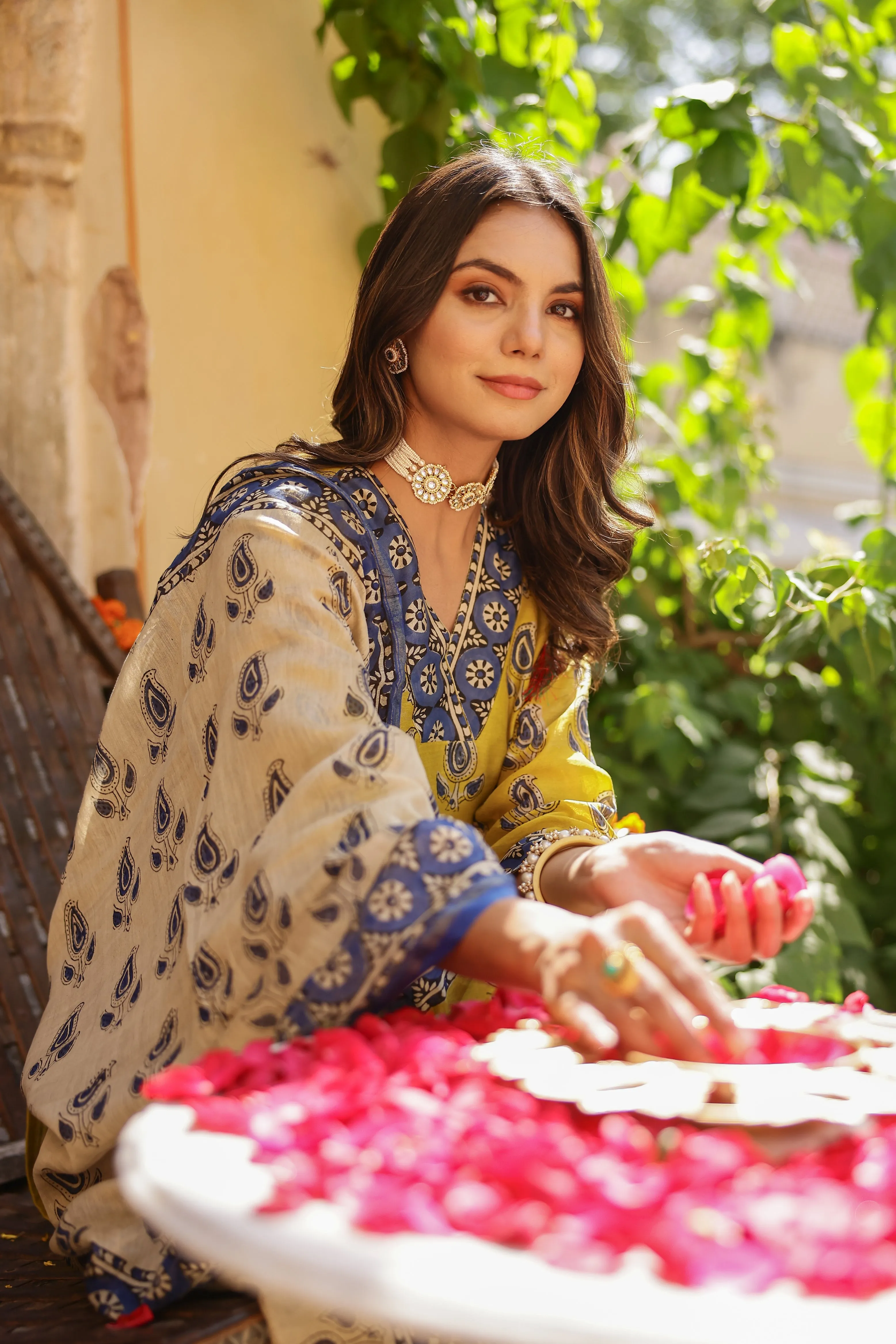 "Jalsa" Bagru Hand Block Printed Chanderi Suit Set(3pc)