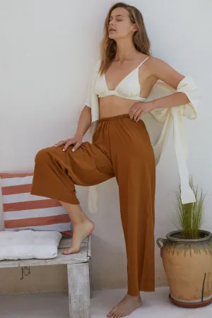 Raw Silk Easy Pant In Copper