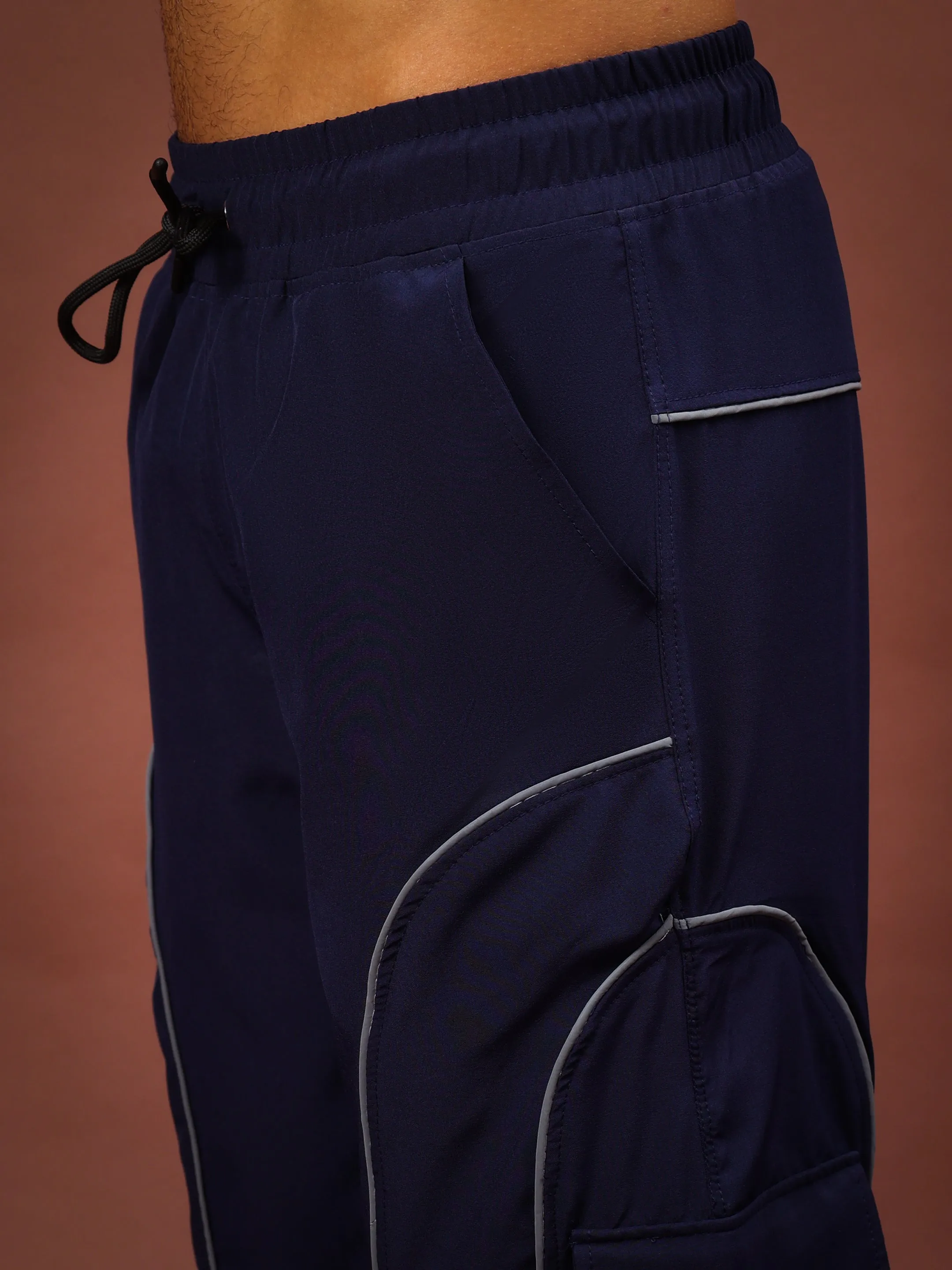 RAY REFLECTOR PARACHUTE CARGO PANTS (NAVY BLUE)