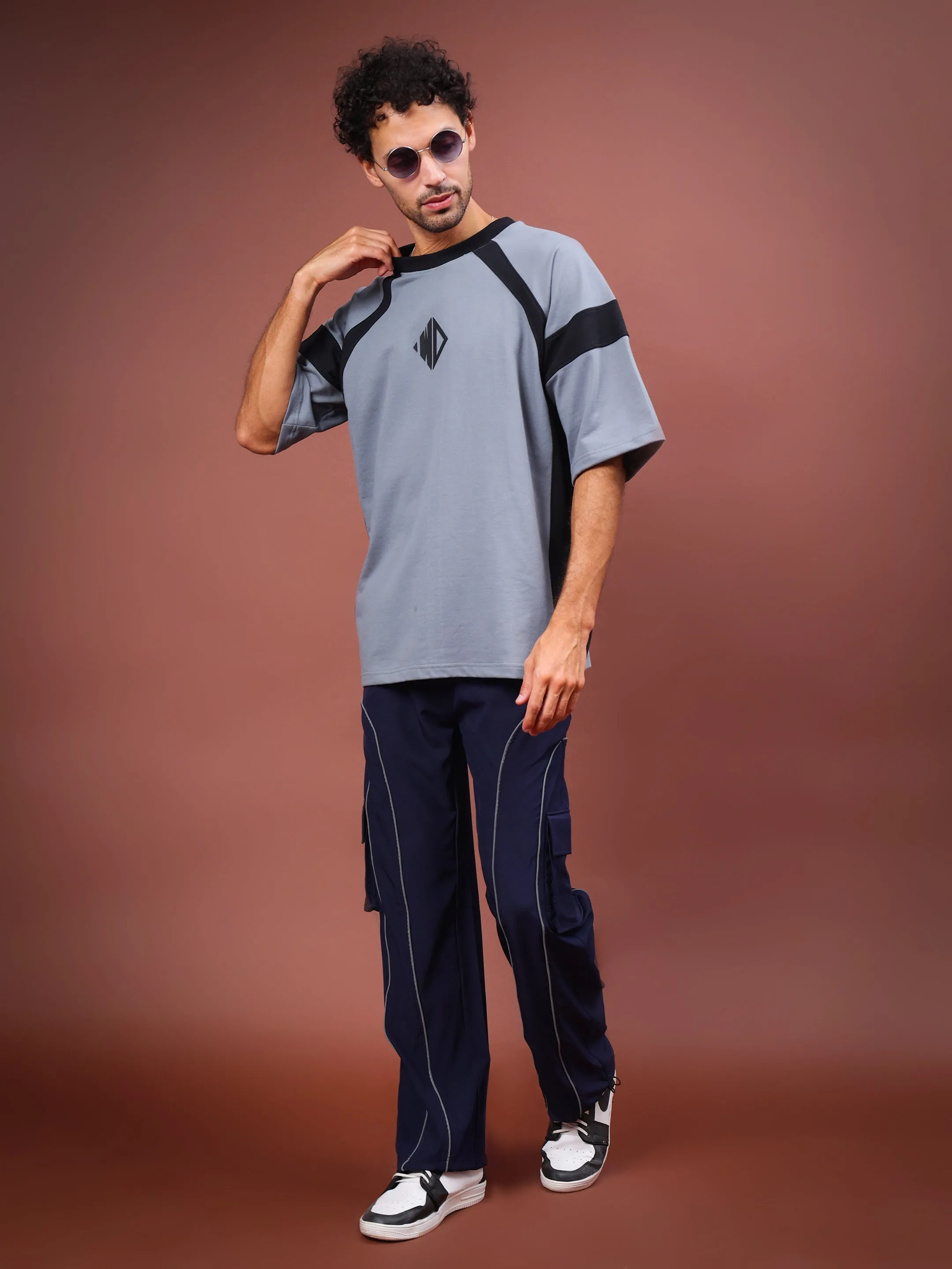 RAY REFLECTOR PARACHUTE CARGO PANTS (NAVY BLUE)