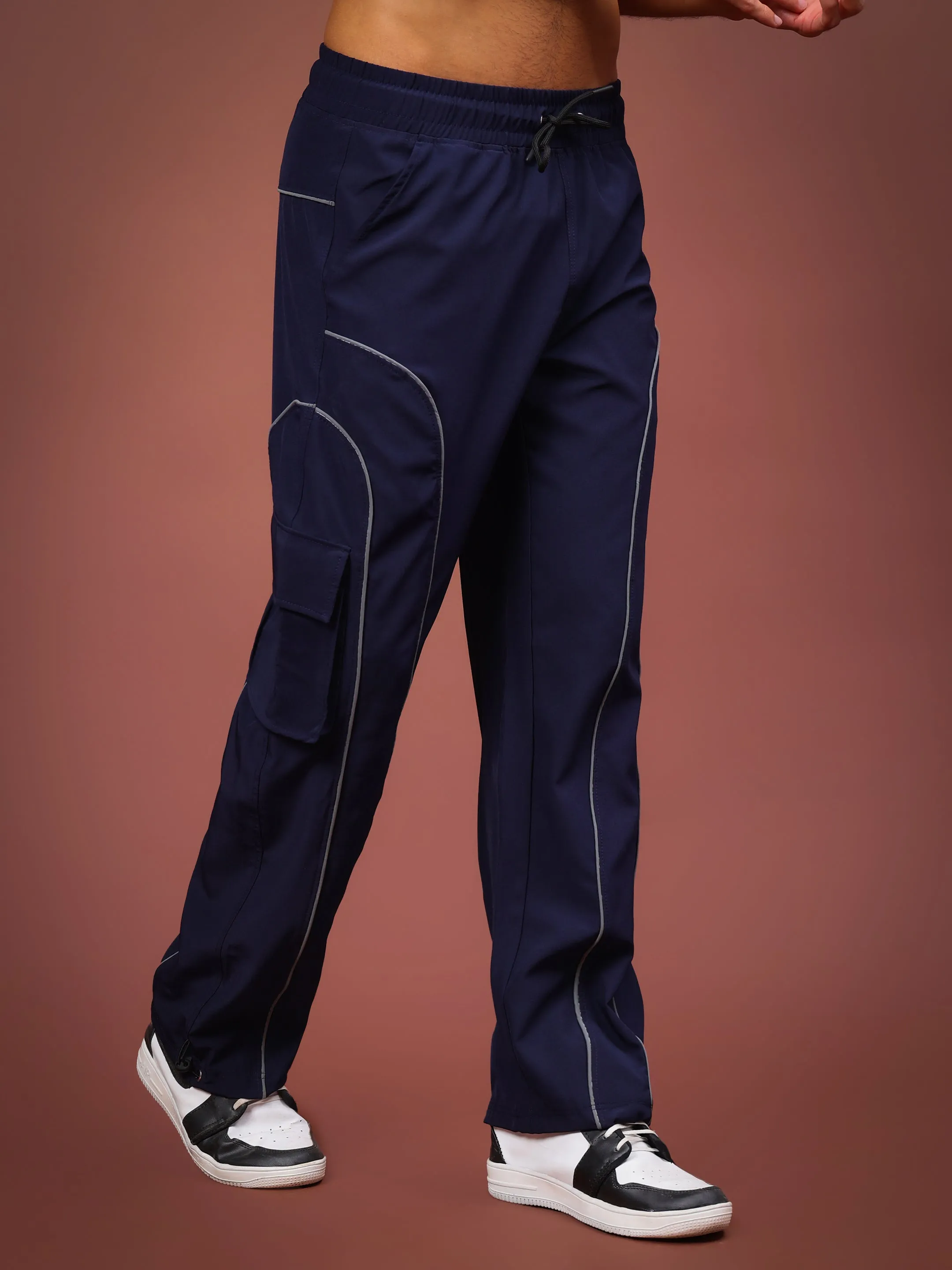 RAY REFLECTOR PARACHUTE CARGO PANTS (NAVY BLUE)