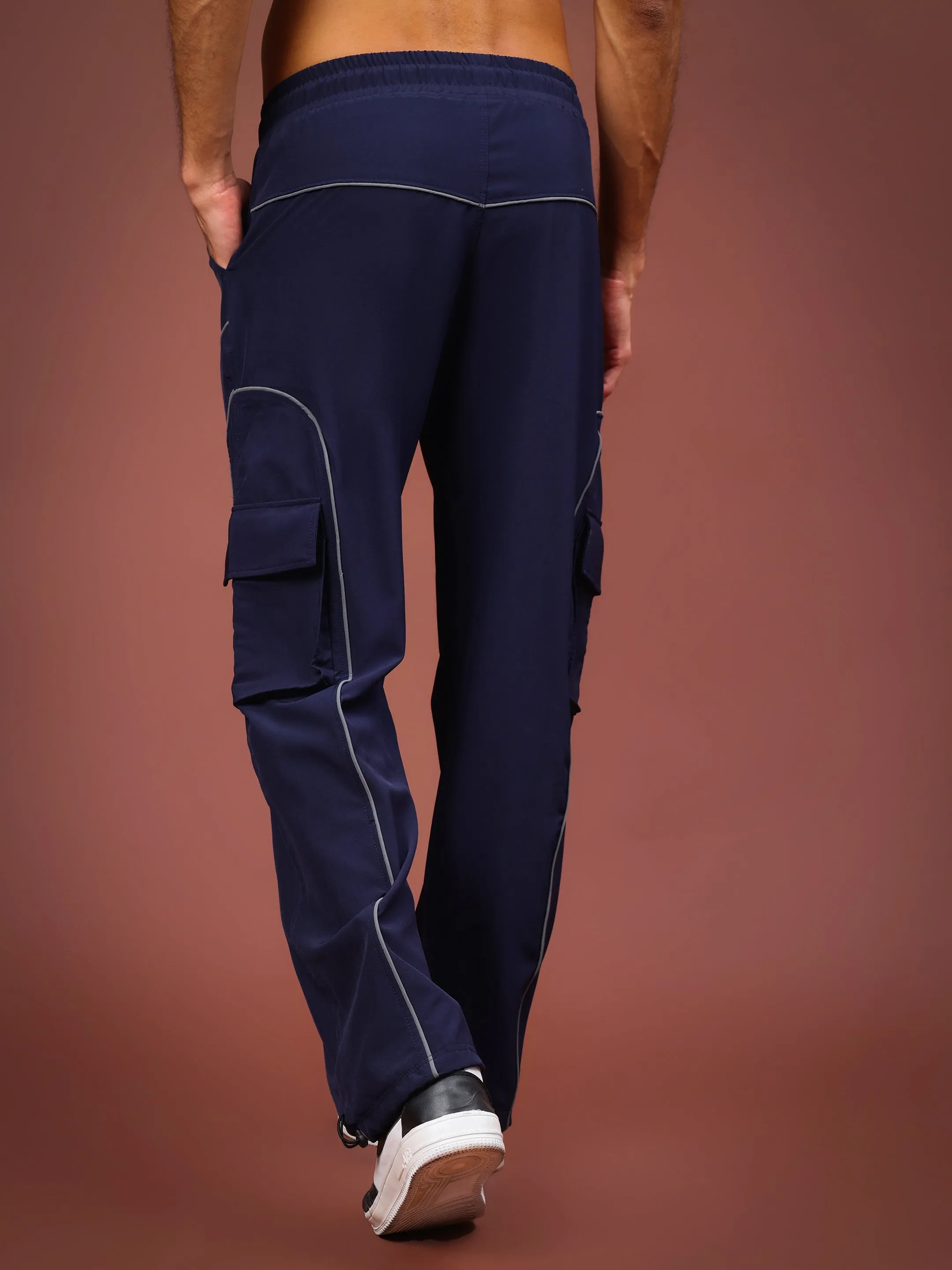 RAY REFLECTOR PARACHUTE CARGO PANTS (NAVY BLUE)
