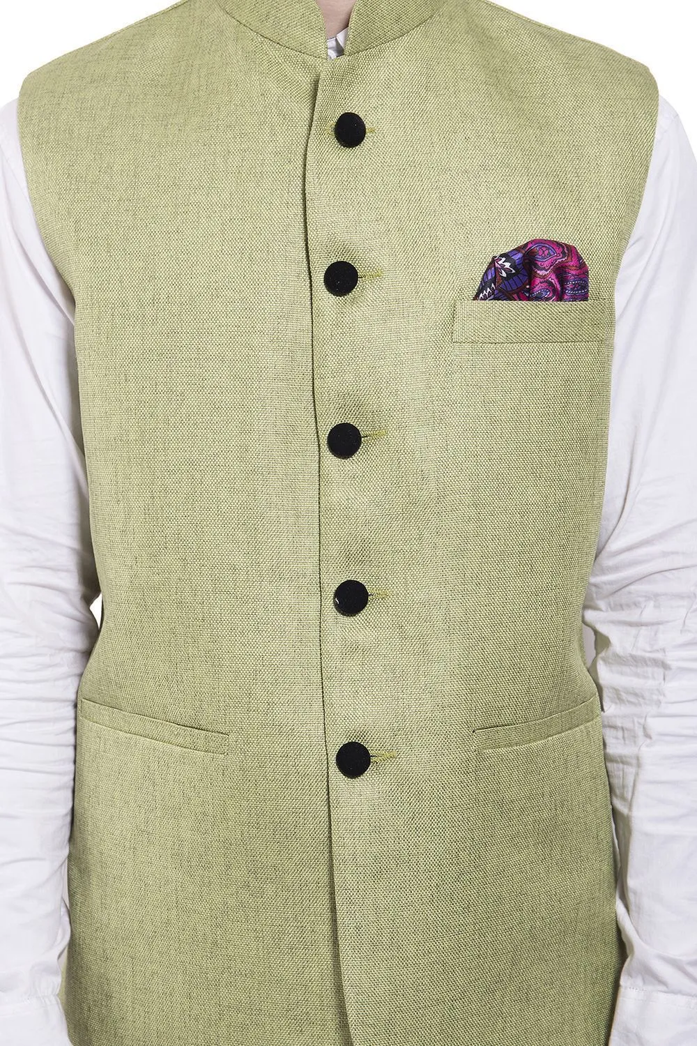 Rayon Green Modi Nehru Jacket