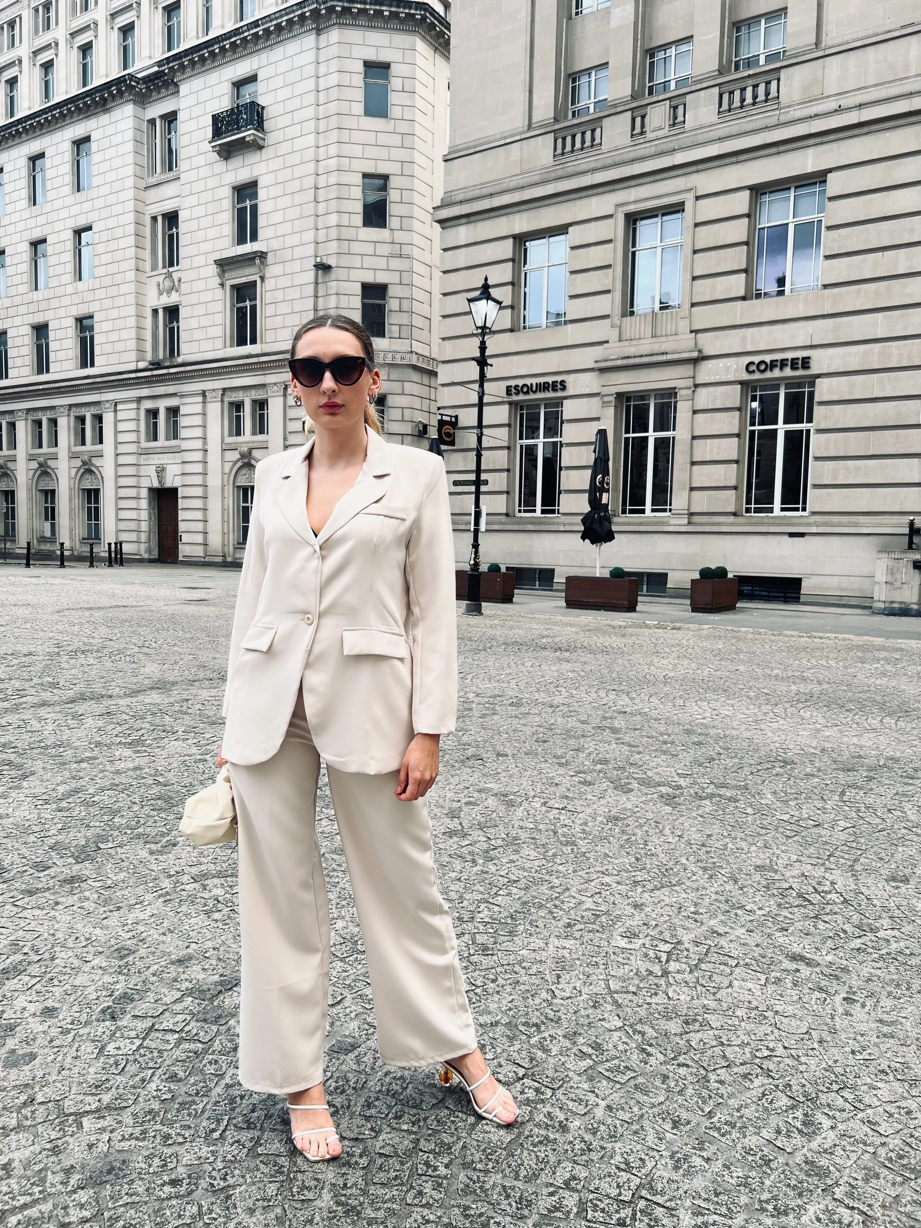 Recycled Straight Leg Trouser - Beige