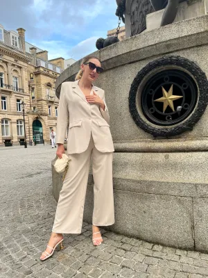 Recycled Straight Leg Trouser - Beige