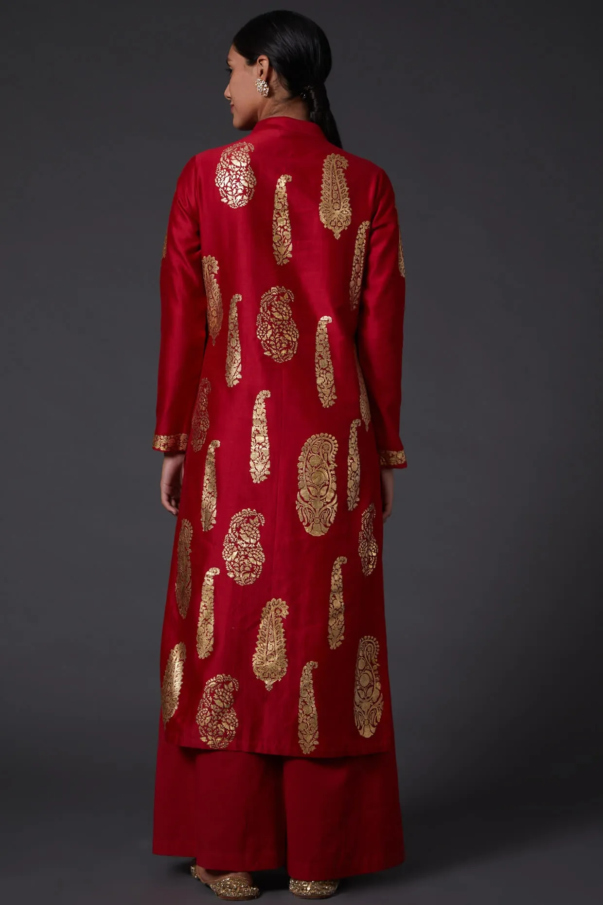 Red & Gold Kurta With Palazzo