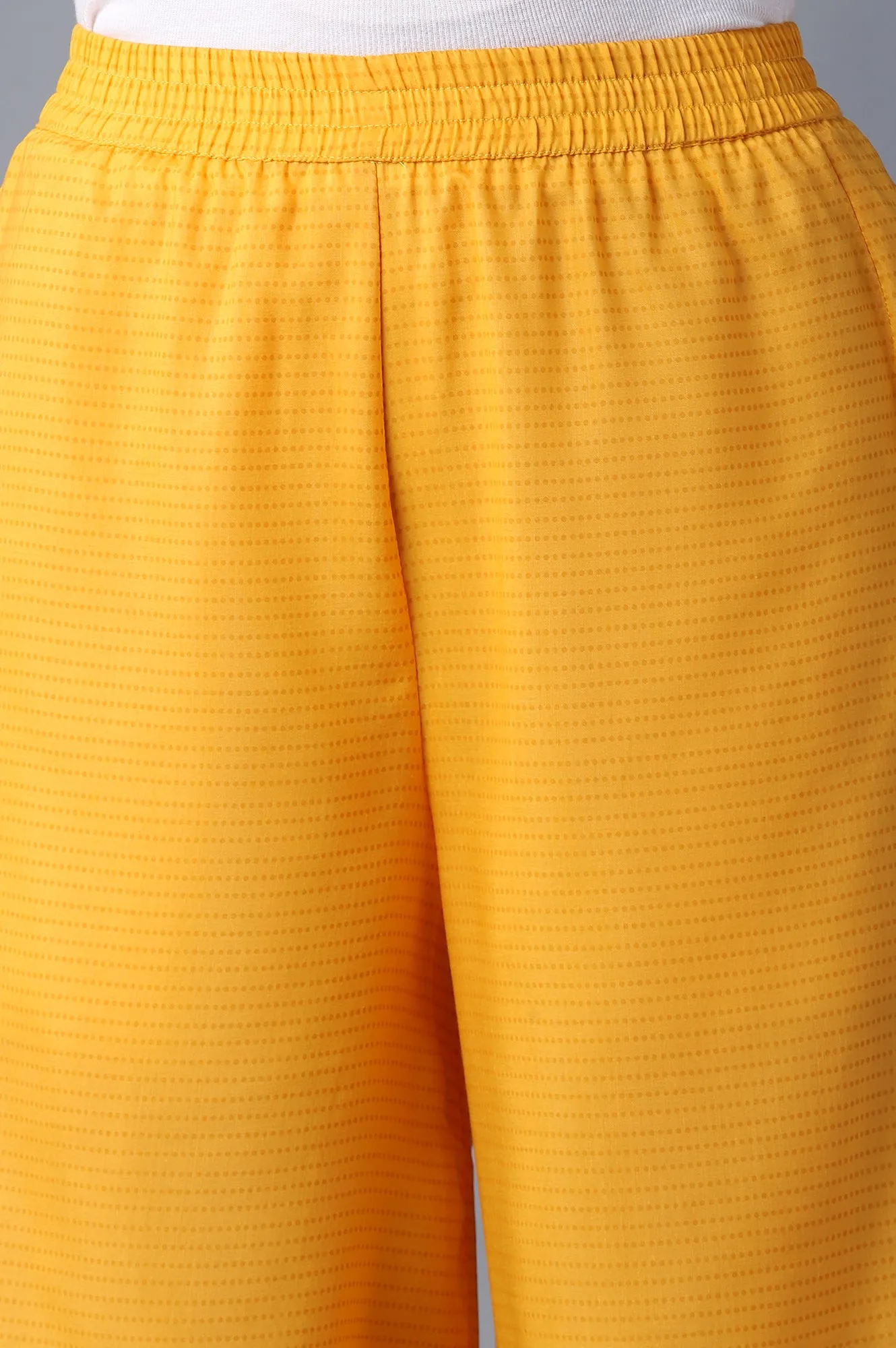 Red Gilet, Yellow Kurta And Palazzo Set