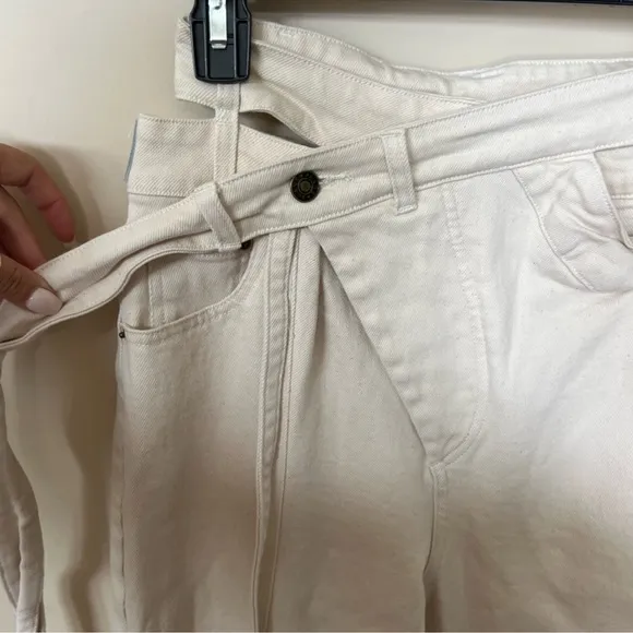 REDONE Canvas High Waisted Asymmetrical Pant Jeans