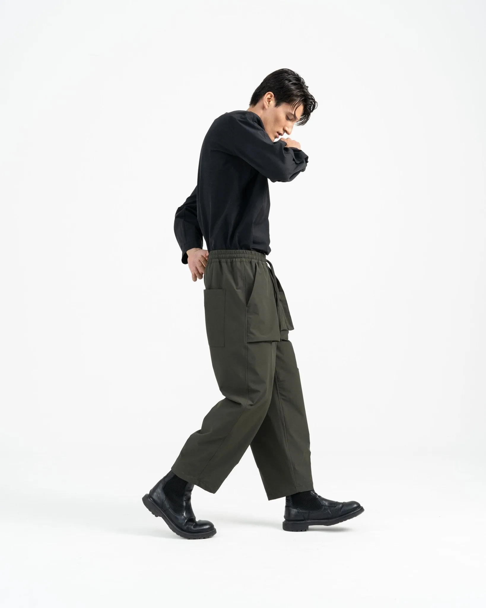 Relaxed Elasticated Trousers 2.0 - Olive