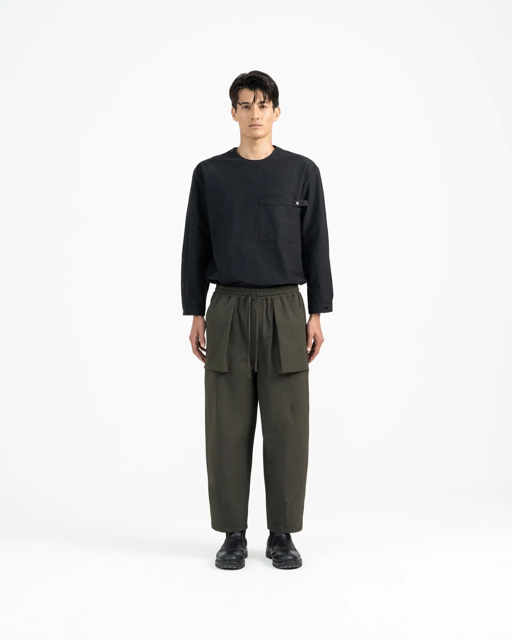 Relaxed Elasticated Trousers 2.0 - Olive