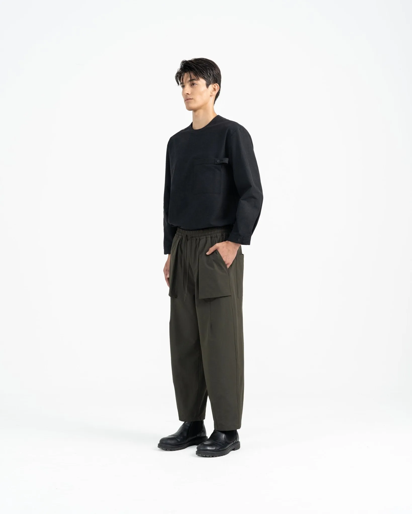 Relaxed Elasticated Trousers 2.0 - Olive