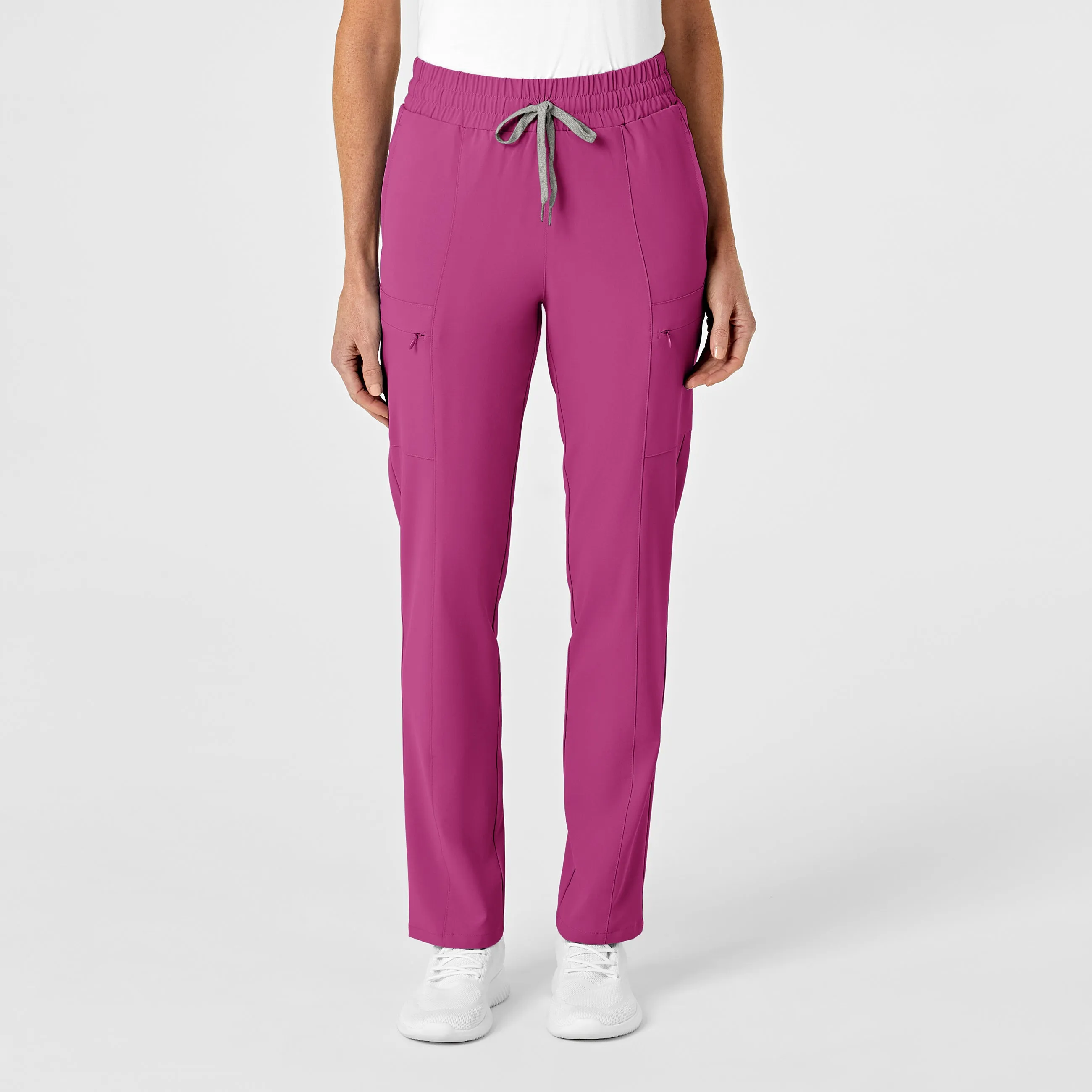 RENEW 5334 High Waist Slim Leg Scrub Pants Raspberry