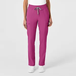 RENEW 5334 High Waist Slim Leg Scrub Pants Raspberry
