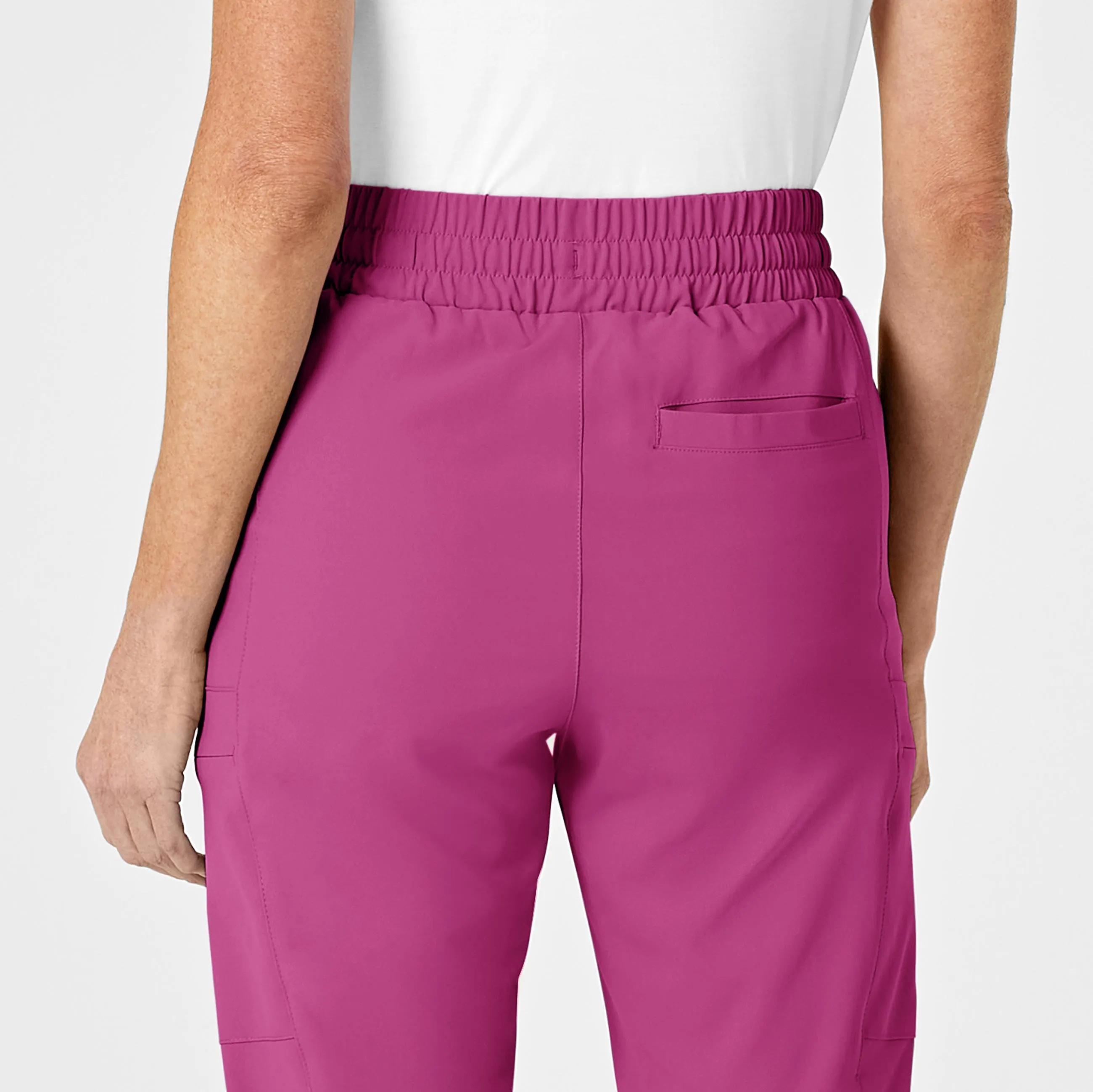 RENEW 5334 High Waist Slim Leg Scrub Pants Raspberry