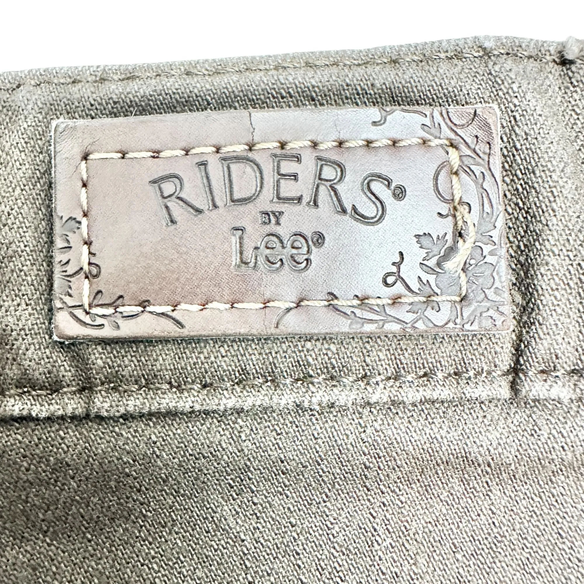 Riders By Lee Pants Womens 16P Brown Straight Leg Mid-Rise Cotton Blend