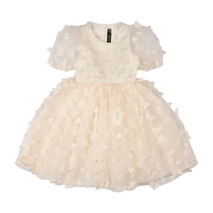 ROCK YOUR BABY CREAM BUTTERFLY TULLE PARTY DRESS