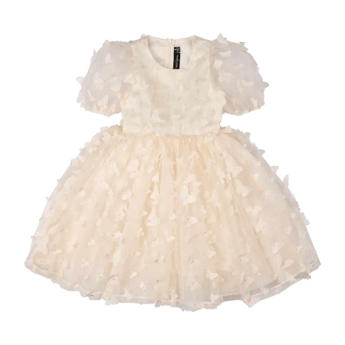 ROCK YOUR BABY CREAM BUTTERFLY TULLE PARTY DRESS