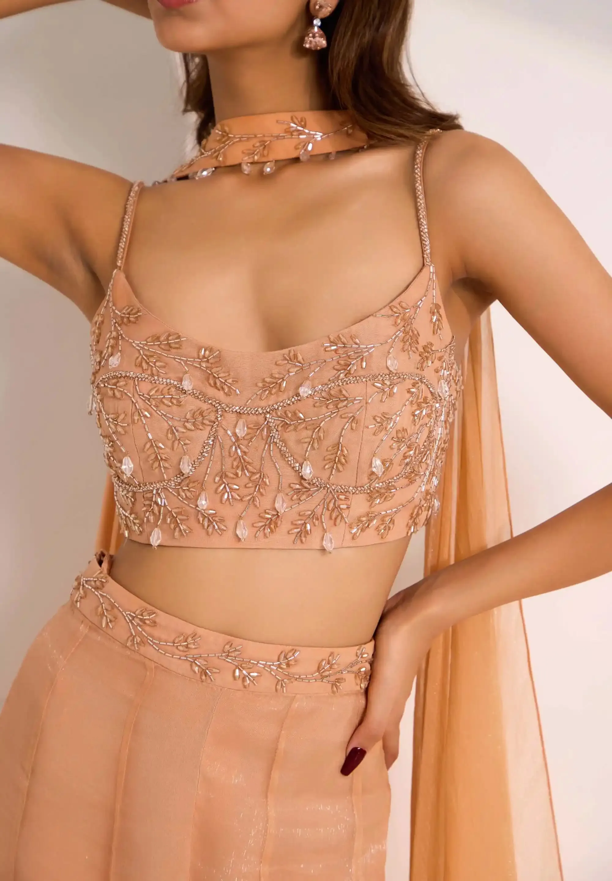 Rumi rose gold blouse and palazzo set