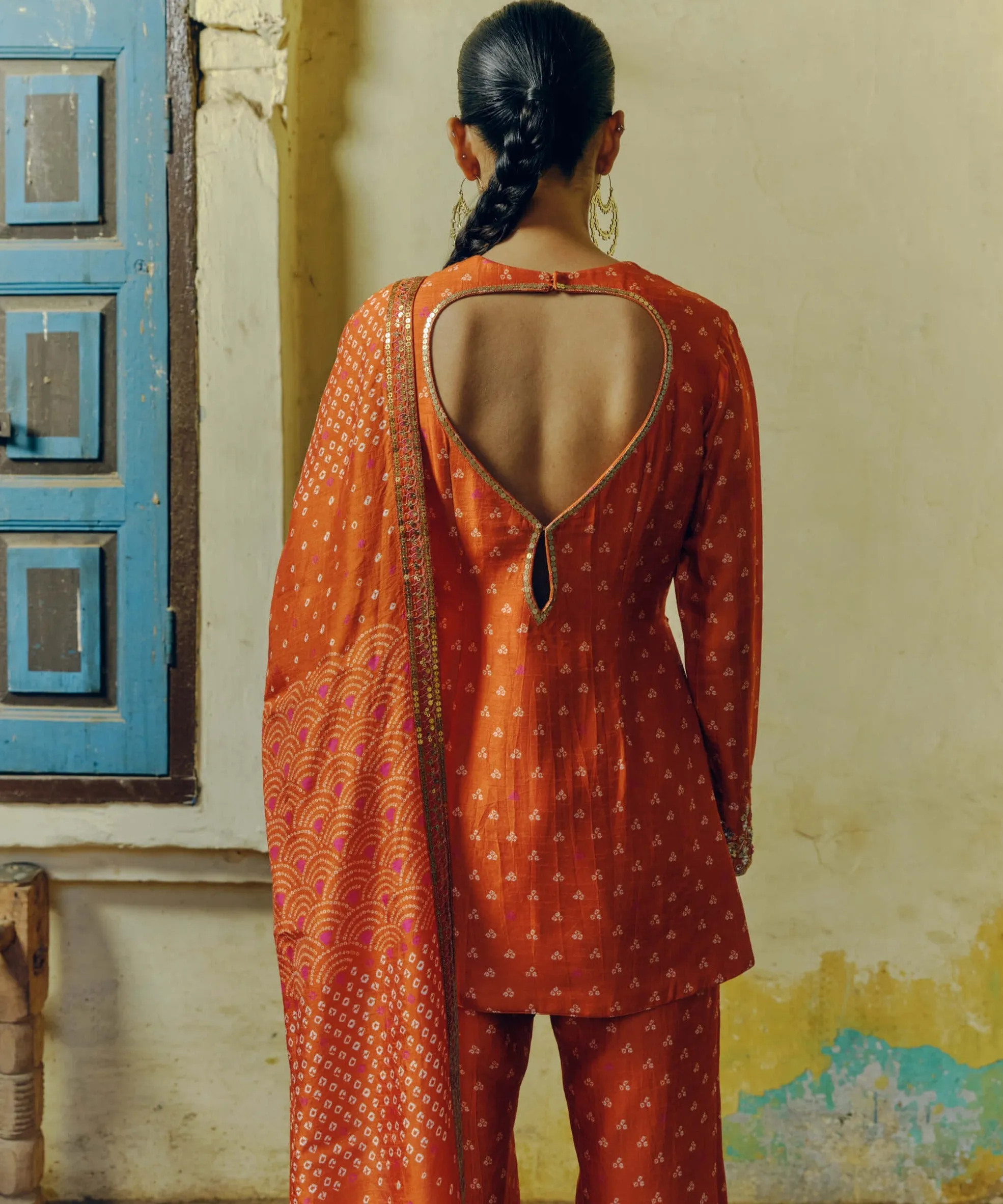 Rust kurta and palazzo set