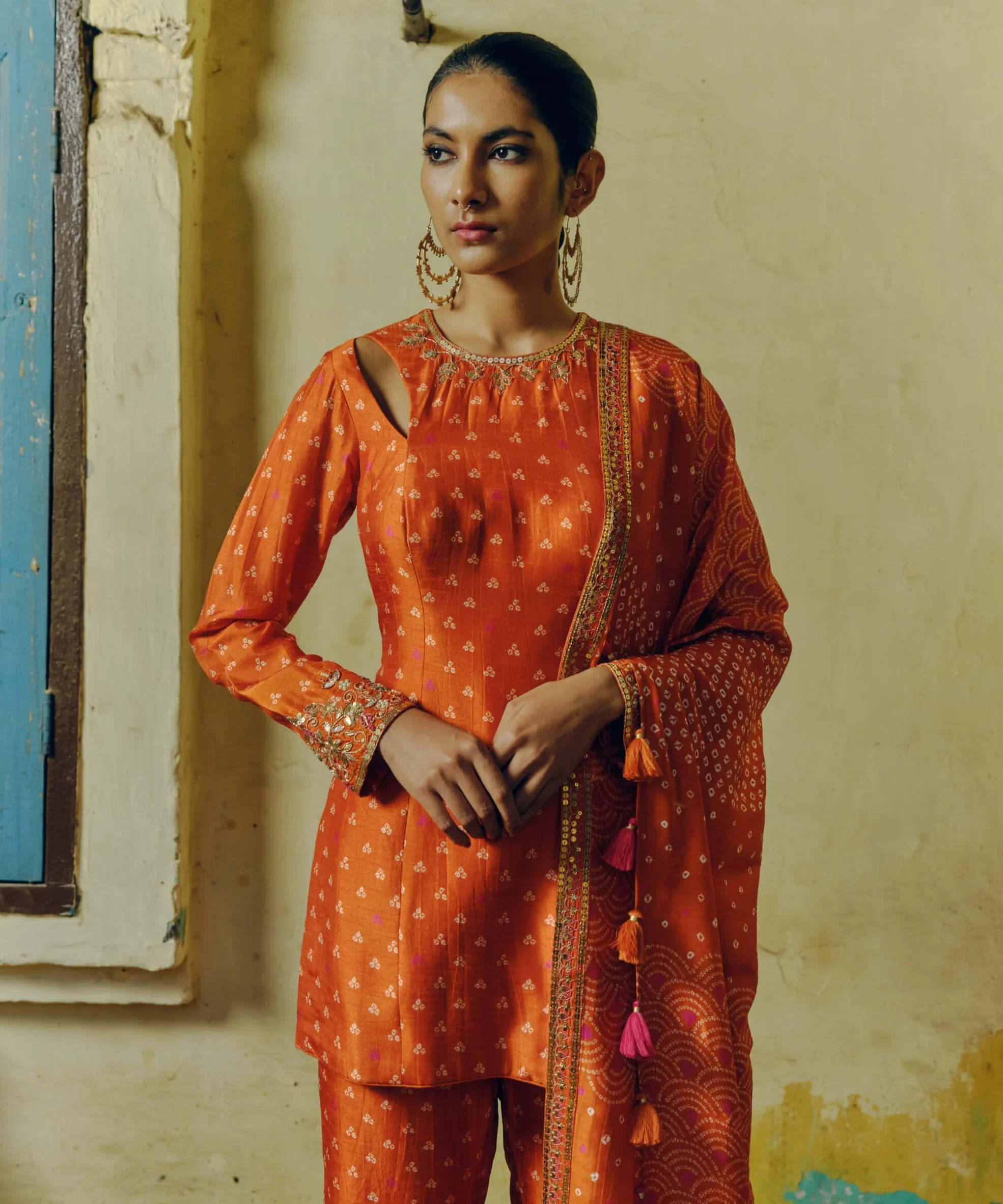 Rust kurta and palazzo set