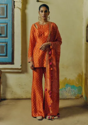 Rust kurta and palazzo set