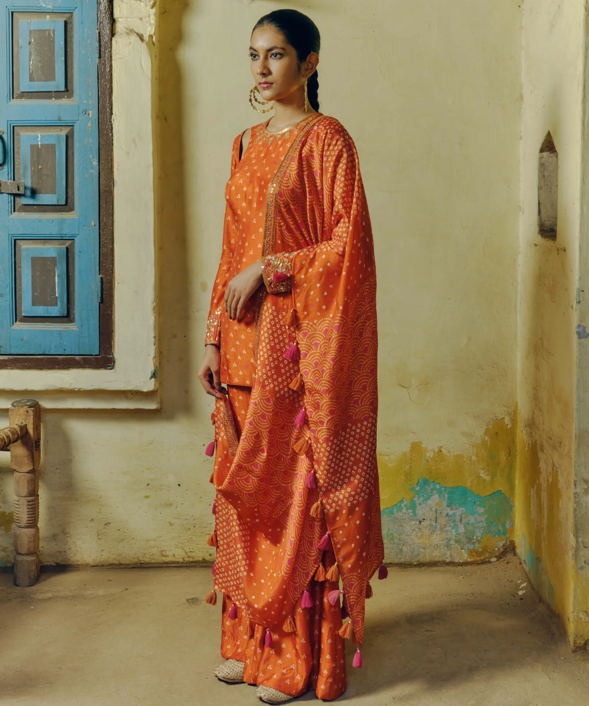 Rust kurta and palazzo set