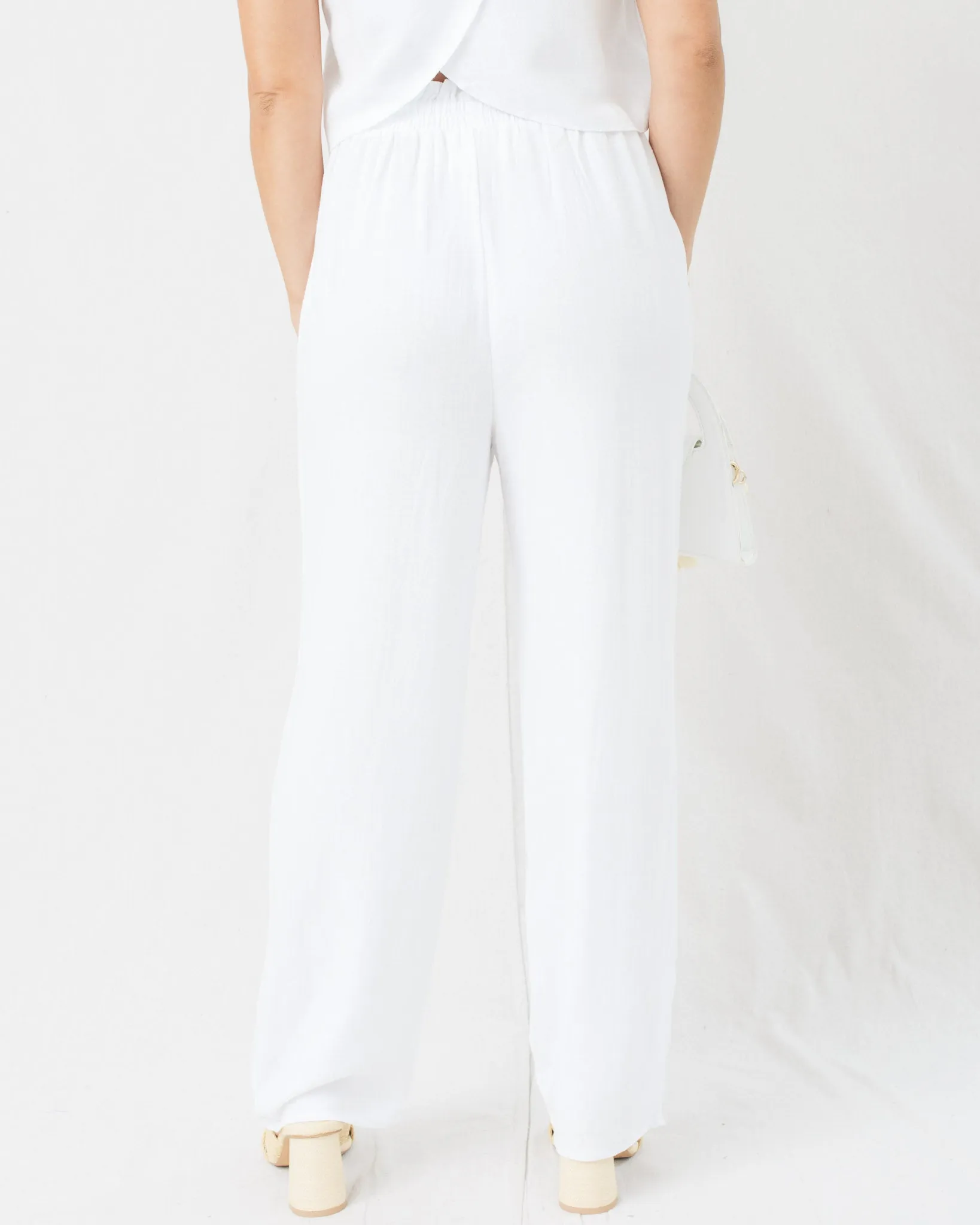 Sand Washed High Waist Flowy Pants