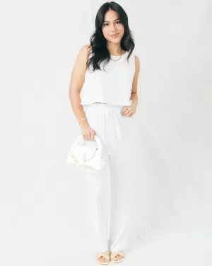 Sand Washed High Waist Flowy Pants
