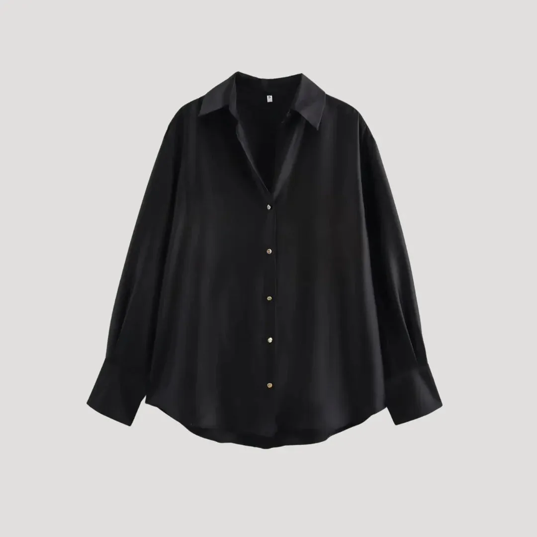 Satin oversized blouse