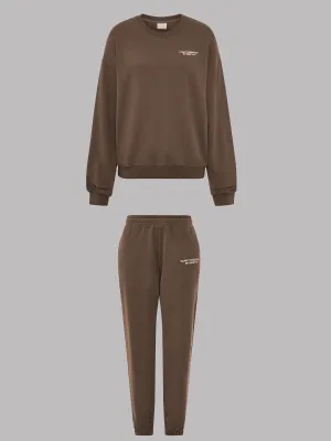 SET - ESSENTIALS - SWEATSHIRT AND SWEATPANTS • BROWN
