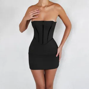 Sexy Slim-fit Corset Fishbone Tube Top Dress