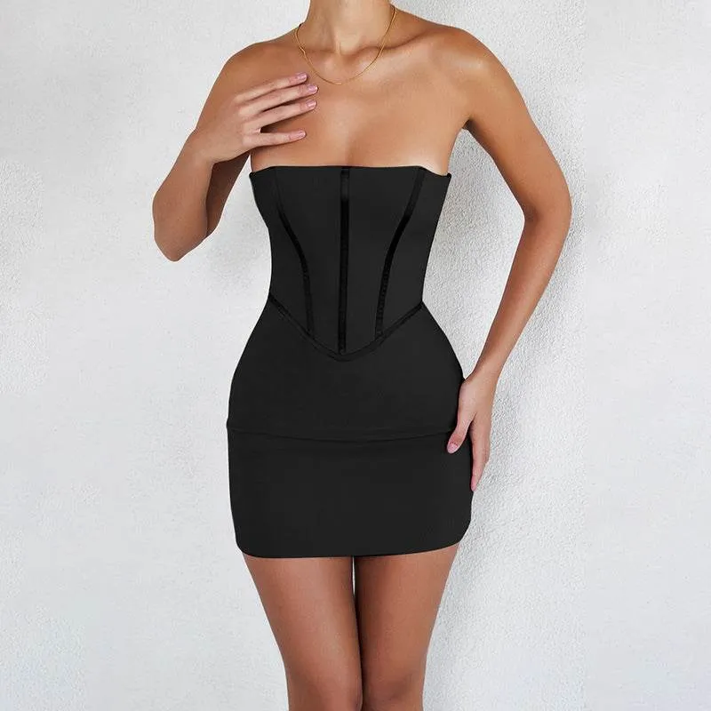 Sexy Slim-fit Corset Fishbone Tube Top Dress