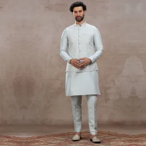 Silver Mist Veil Bandi Kurta Set