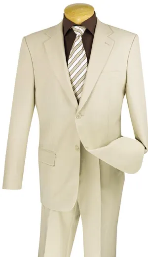 Single Breasted Poplin Dacron Suit (Beige) 2PP