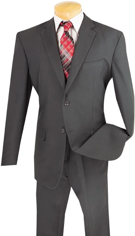 Single Breasted Poplin Dacron Suit (Charcoal) 2PP