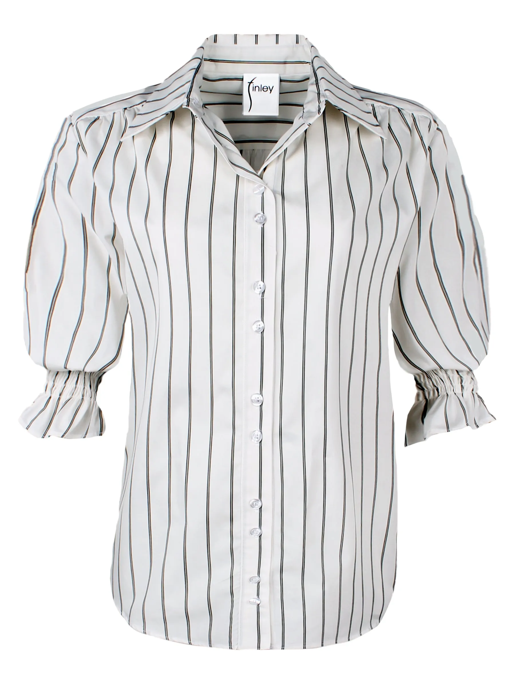 Sirena Shirt Double Pinstripe Olive Green