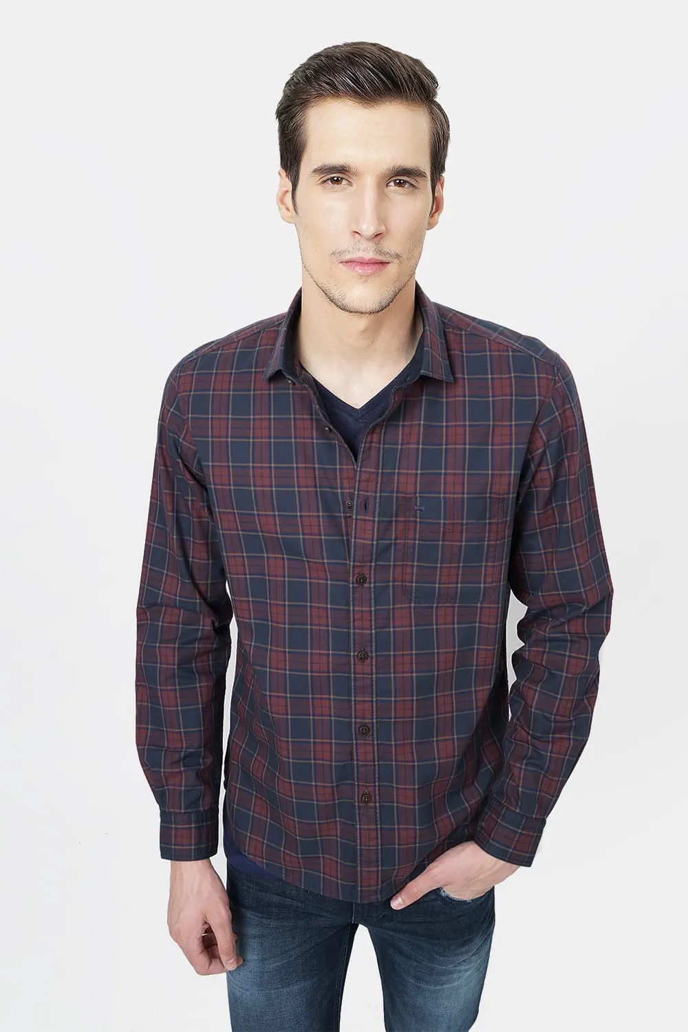 Slim Fit Checks Shirt