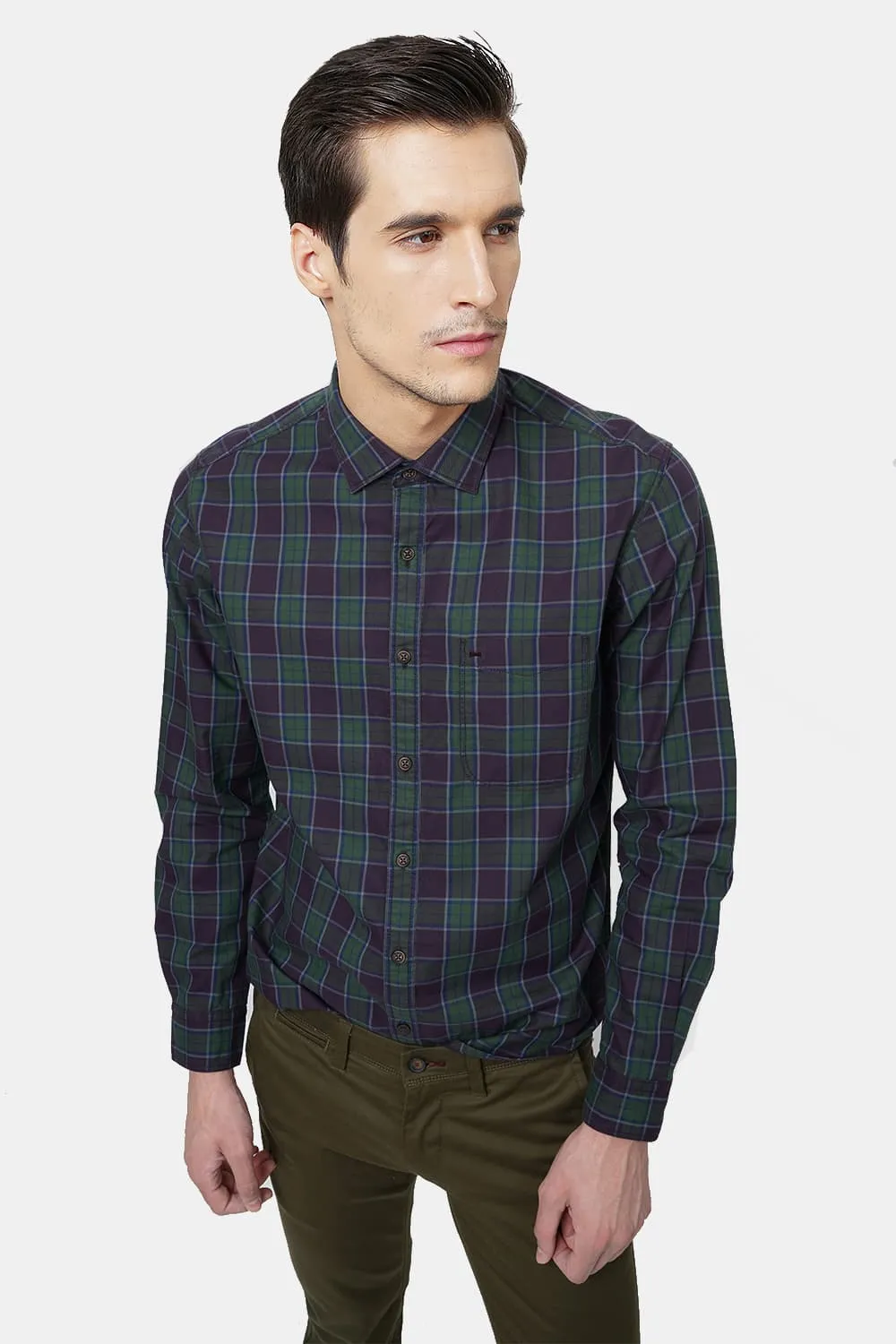 Slim Fit Checks Shirt