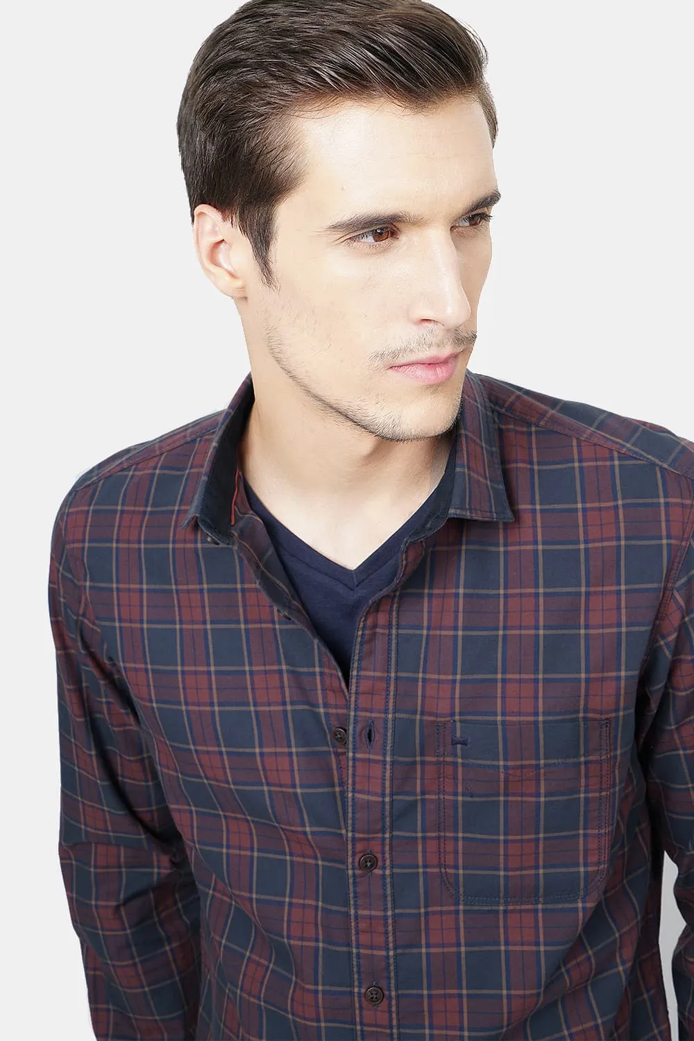 Slim Fit Checks Shirt